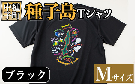 n209-BL-M 【数量限定】種子島Tシャツ(ブラック・Mサイズ)鹿児島 種子島 ご当地 衣服 衣類 半袖 おしゃれ オシャレ 選択 吸湿 速乾 ティーシャツ【TEAR DROP】