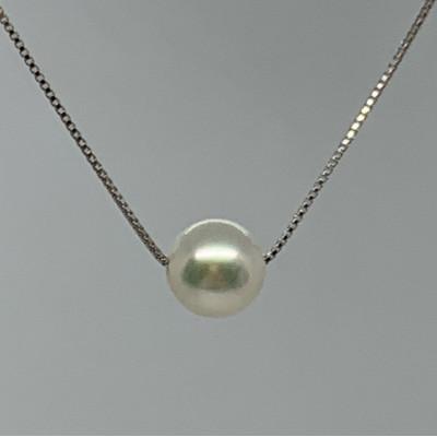 ふるさと納税 鳥羽市 三重県産あこや真珠7.5mmWG(K14)プチペンダント(ベネシャン)　100-17