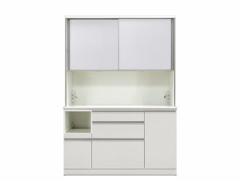 
            シュシュ キッチンボード 幅140cm オープンボード カップボード 引き戸 食器棚 完成品 ダイニングボード 大川家具
          