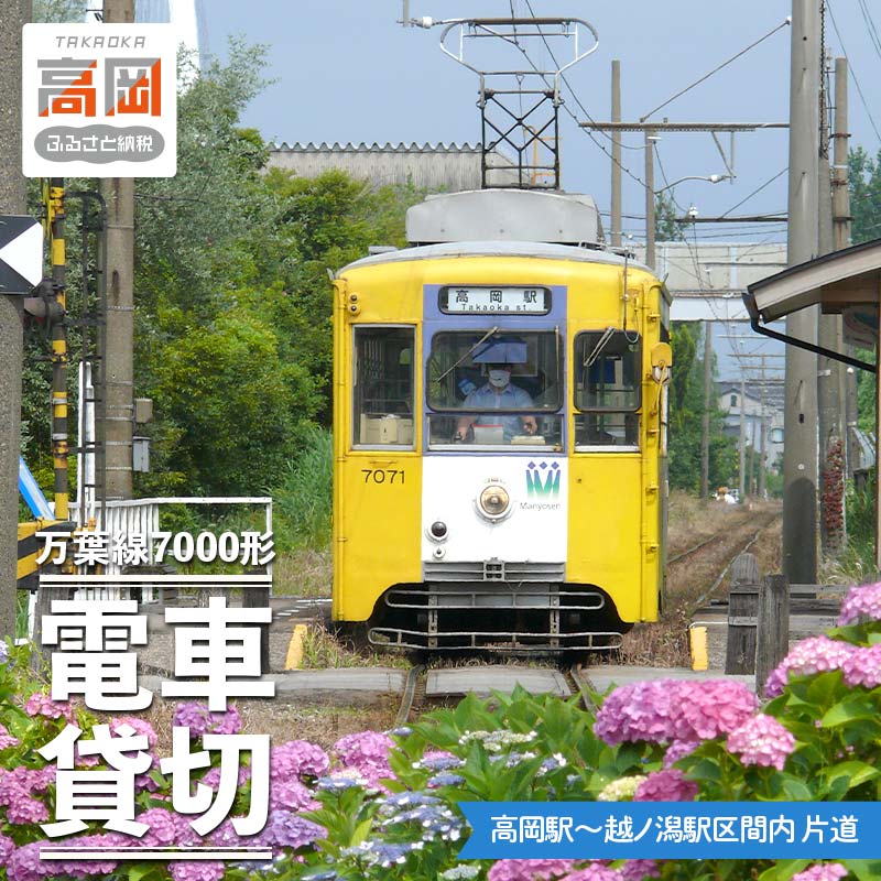 【ふるさと納税】万葉線7000形電車貸切（高岡駅～越ノ潟駅区間内 片道）　チケット 体験チケット 乗車券 鉄道乗車券