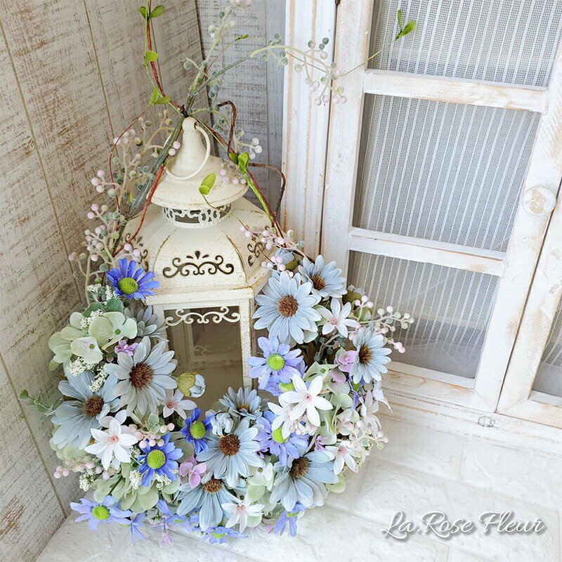 【ふるさと納税】フラワーリース ドロップリース 1個 [tk06ayt140039 山形県 高畠町 La.Rose Fleur] リース 花 はな 造花 フラワー アレンジメント インテリア 飾付 ハンドメイドリース
