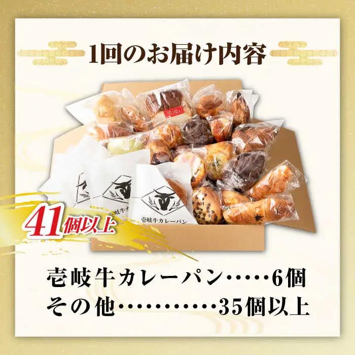 【全6回定期便】壱岐島満喫食べ放題 パック  41個 セット カレー パン ハード  ステーキ 朝食 高級 詰め合わせ 《壱岐市》【パンプラス】[JEU015] 306000 306000円