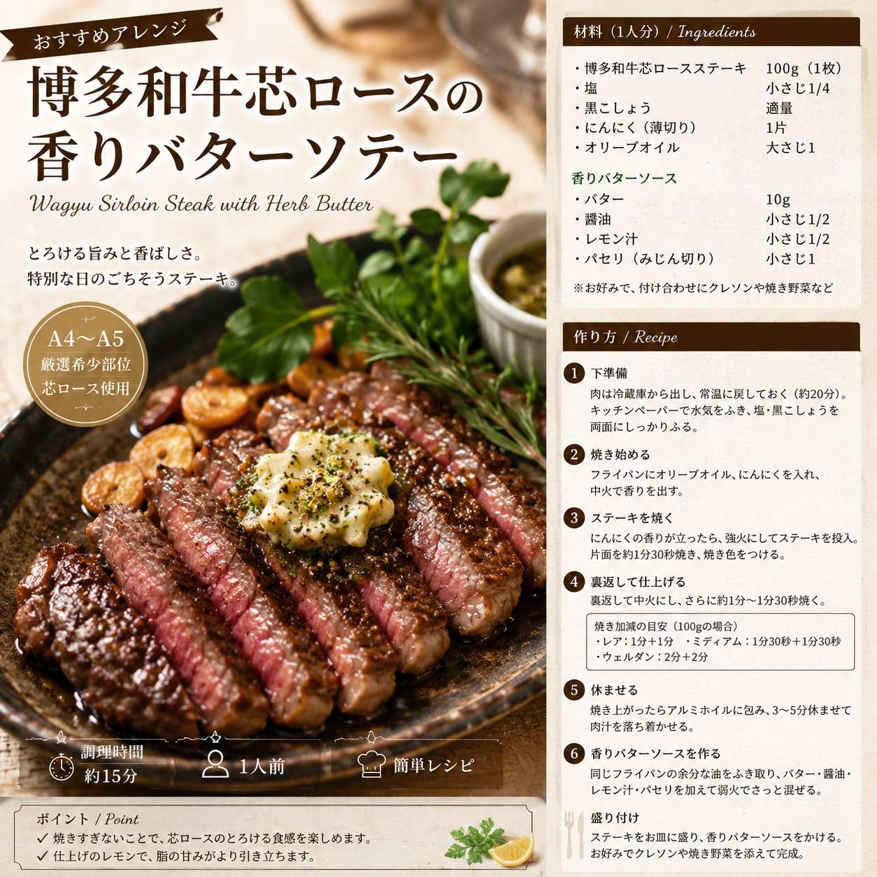 この味プレミアム！【A4～A5】【厳選希少部位】博多和牛芯ロースステーキ 100g | 牛肉 ブランド牛 国産 和牛 福岡 博多 ステーキ BBQ CP061a 100g