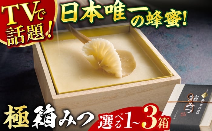 
            【選べる箱数】【先行受付 令和7年12月より発送】極箱みつ 1箱～3箱 蜂蜜 はちみつ ハチミツ 高級 濃厚 バター ハニー クリーム 箱蜜 蜂蜜 広川町 / 株式会社九州蜂の子本舗 [AFAI010]
          
