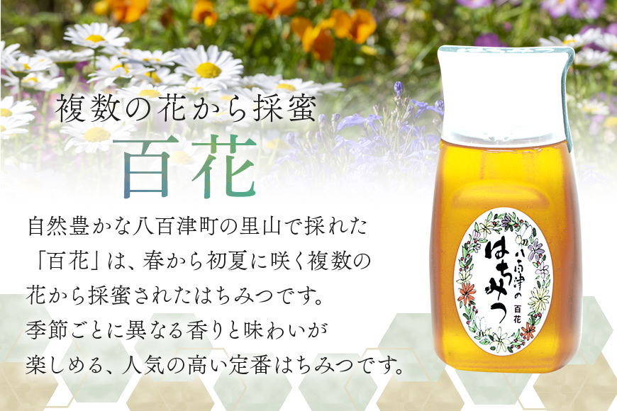 使いやすいプラ容器入り 非加熱生はちみつ 百花 300g 3本 純粋生はちみつ