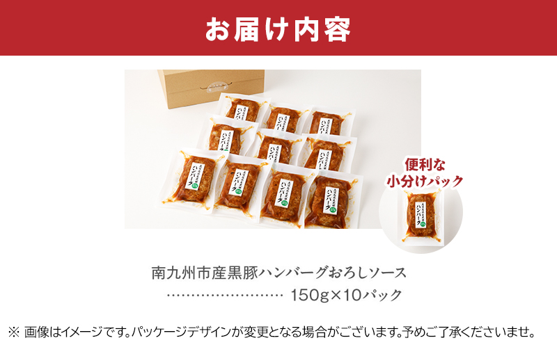 052-25 【お中元に】かごしま黒豚ハンバーグおろしソース10個