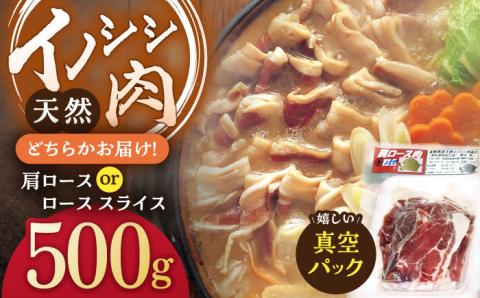 ジビエ 天然イノシシ肉 肩ロース ＆ ロース スライス500g【照本食肉加工所】 [OAJ010]