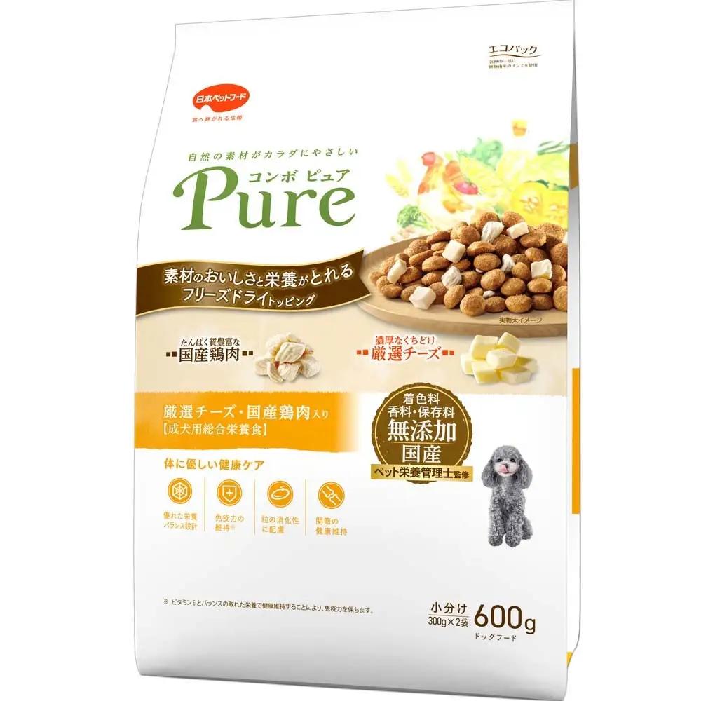 ドッグフード コンボ ピュア 厳選チーズ・国産鶏肉 ドッグフード【600g×12袋】
