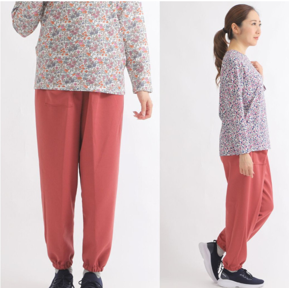 No.1185-02 サイズLもんぺ レディース エンジ 裏起毛 無地