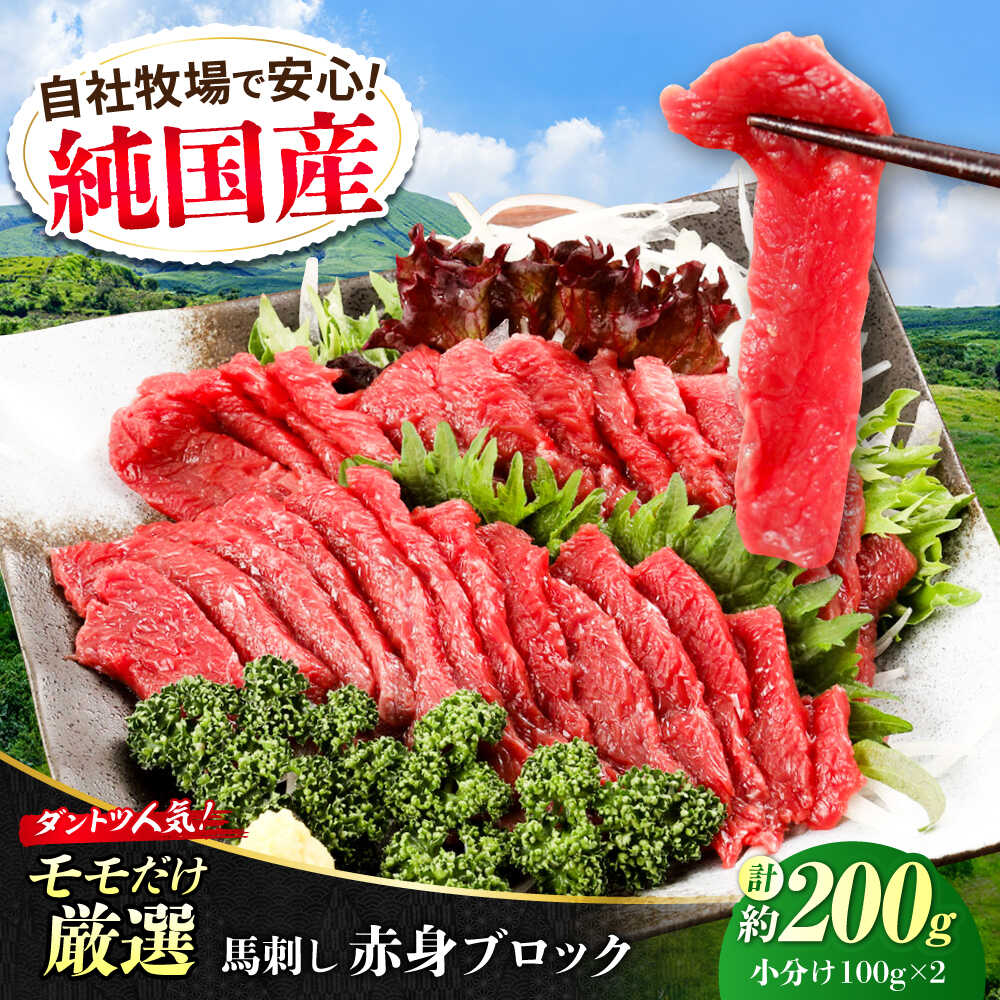 【ふるさと納税】『純国産』熊本の味 赤身 馬刺し 約200g ブロック 冷凍 【有限会社 九州食肉産業】[AYCN017] 馬刺し 馬肉 桜肉 モモ肉 厳選 もも 馬 うま ウマ 上赤身 赤身 大容量 冷凍 ギフト 贈答用 食品 合志 合志市