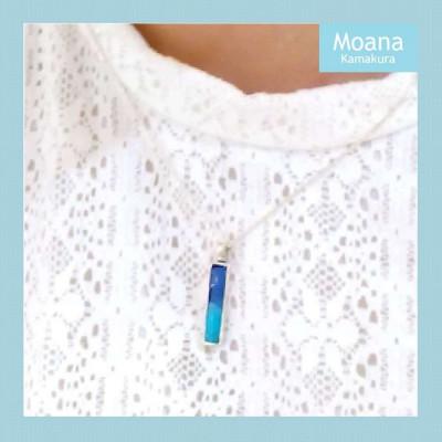 ふるさと納税 鎌倉市 【レディース】スクエアペンダント Aqua Blue & Crystal Turquoise |  | 03