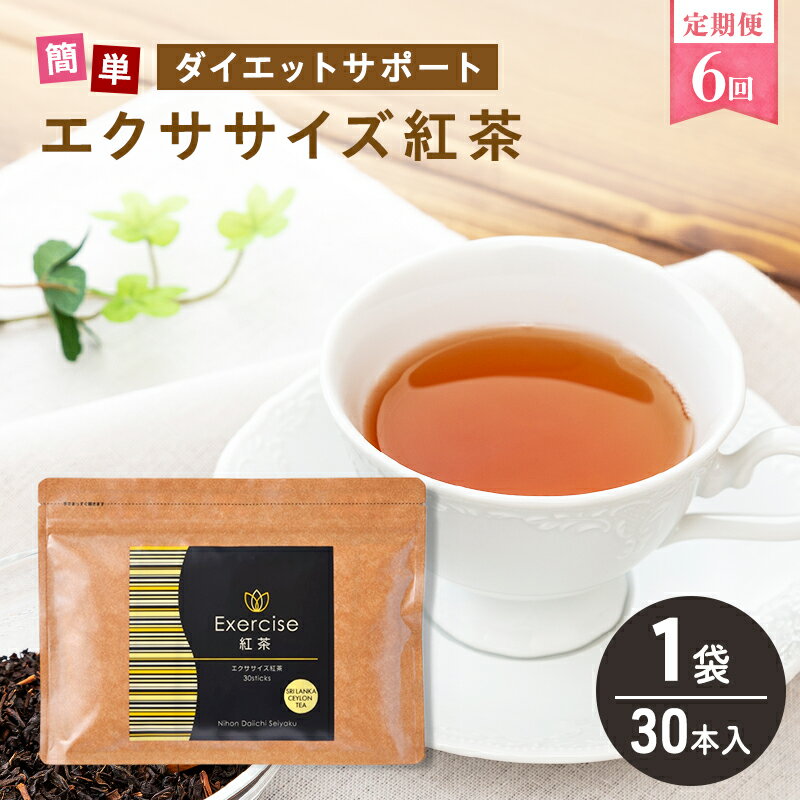 【ふるさと納税】定期便 6回 エクササイズ 紅茶 30本入り 1袋 美容 健康 ダイエット 飲料 ポリフェノール アミノ酸 食物繊維 コーヒークロロゲン酸 コエンザイムQ10 L-カルニチン 燃焼サポート 送料無料 日本第一製薬 岐阜県 揖斐川町