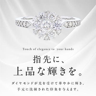 ふるさと納税 泉佐野市 ARC-EN-CIEL PTダイヤリング 計0.8ct【鑑別書付き】サイズ『14号』 |  | 01
