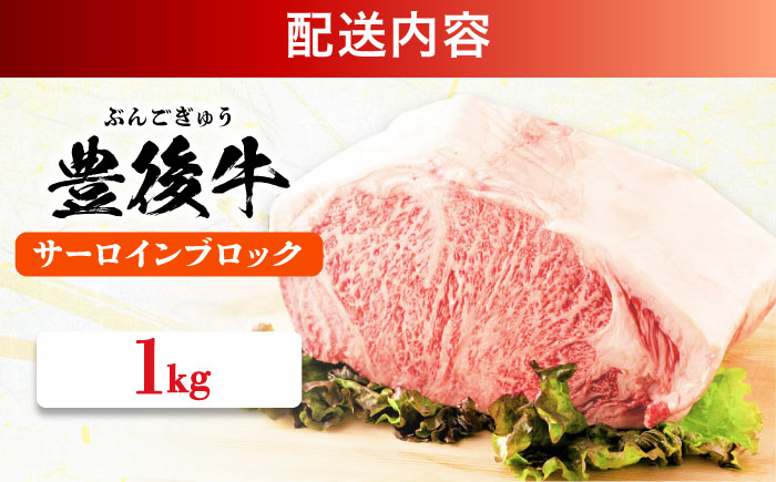 【厳選部位】おおいた豊後牛 サーロイン ブロック 1kg サーロイン 日田市 / 株式会社MEAT PLUS　牛 うし 黒毛和牛 和牛 豊後牛 [AREI023] 【単品】1kg