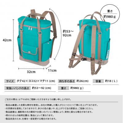 ふるさと納税 京都市 【一澤信三郎帆布】綿帆布製リュック R-08 あさぎ 120周年限定|京都 鞄 老舗 人気 |  | 03