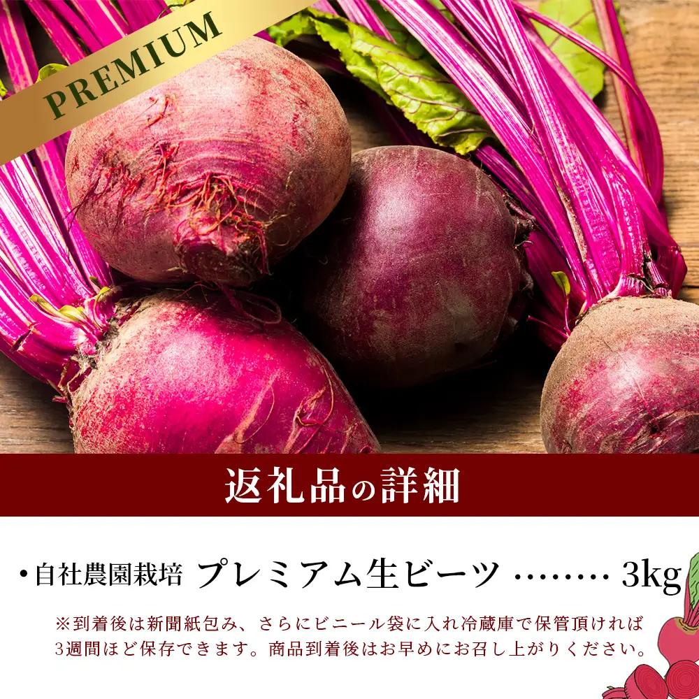 自社農園栽培 プレミアム 生 ビーツ 3kg  熊本県 産 国産 スーパーフード 115-0614