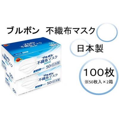 ふるさと納税 柏崎市 ブルボン 不織布マスク100枚(50枚/箱×2箱)[ZB359]