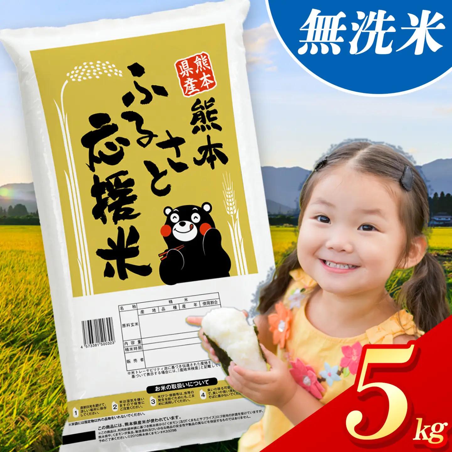 無洗米 ふるさと応援米 熊本県産 5kg 無洗米