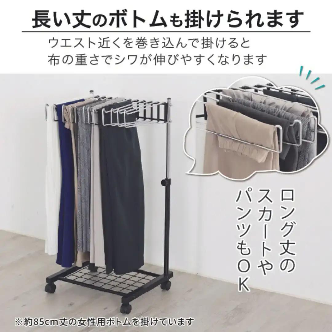 棚付きスラックスハンガー12本掛 ブラック 燕三条製 [川口工器]