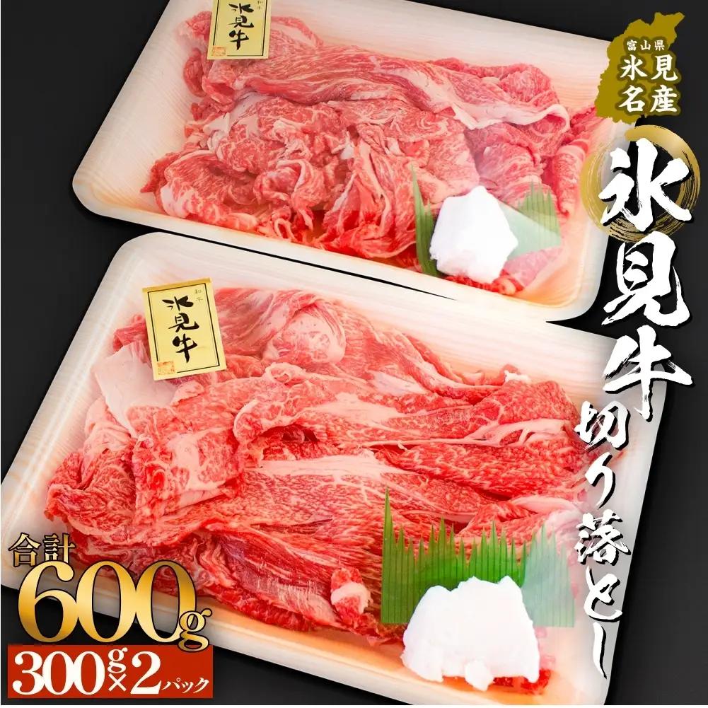 氷見牛切り落とし 300g × 2パック 合計600g 小分け 黒毛和牛 牛肉 富山県 氷見市