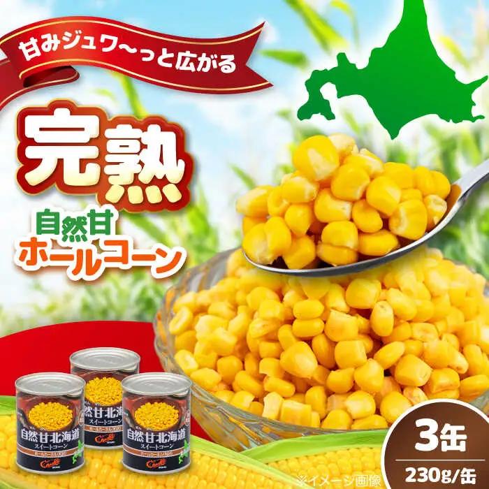 自然甘 ホールコーン 3缶【きもべつ観光協会】 缶詰 瓶詰 加工品 とうもろこし 北海道 常温配送 [AJAG021]