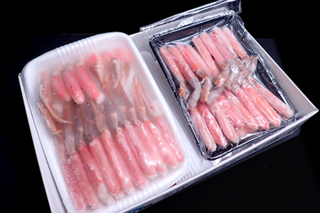 お刺身OK！生ずわいがに棒肉ポーション16～20本(計500g)、生ずわいがに(カット済み)700～800g×1P C-11045