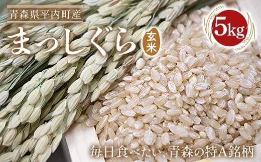 青森県 平内町産 お米 まっしぐら 5kg （玄米) 白米 米 お米 おこめ コメ 精米 ご飯 ごはん ブランド米 特A 東北 青森県 F21J-284