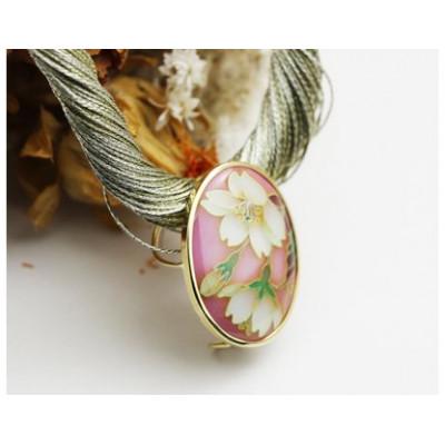 ふるさと納税 桜川市 「桜川七宝」より初見桜の七宝ペンダント&ネッカチーフ留め |  | 01