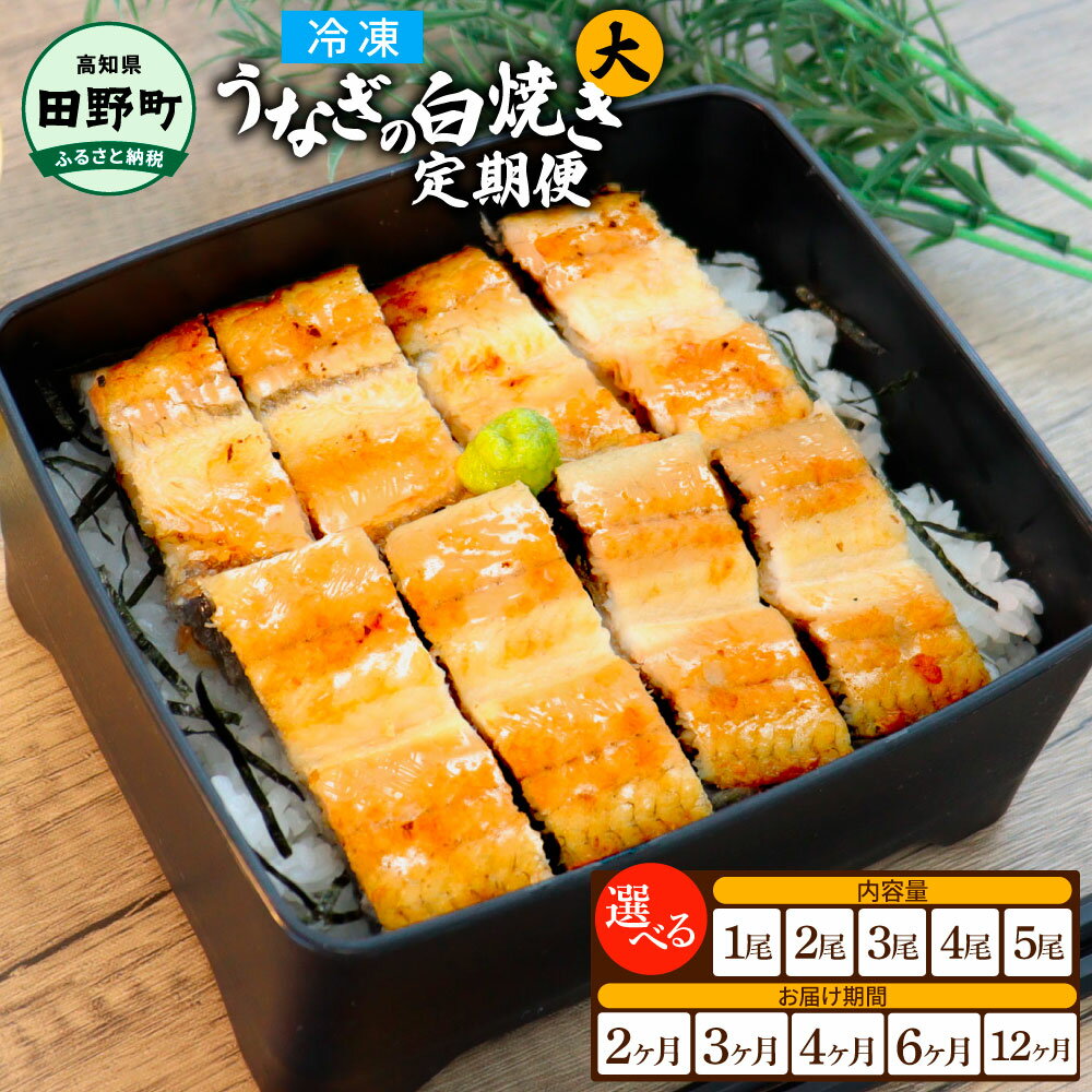 【ふるさと納税】田野町産うなぎの白焼き(大) 1～5尾 定期便 2~12ヶ月 定期コース 1尾あたり120～150g タレ 山椒付 うなぎ 鰻 ウナギ 白焼 無頭 おいしい 美味しい ふっくら 養殖 国産 個包装 お取り寄せ 冷凍 配送 高知県 ふるさとのうぜい 故郷納税 返礼品 17500円から