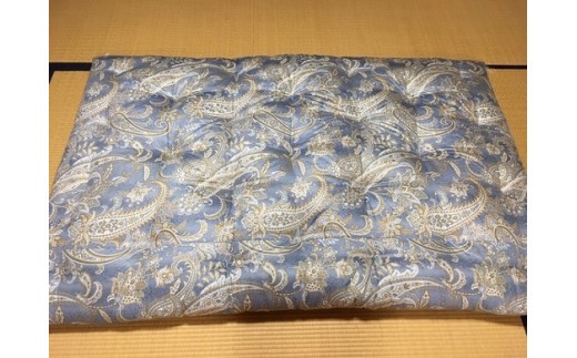 【抗菌・防ダニ】素朴なコットン敷布団/セミダブルロング・ブルー