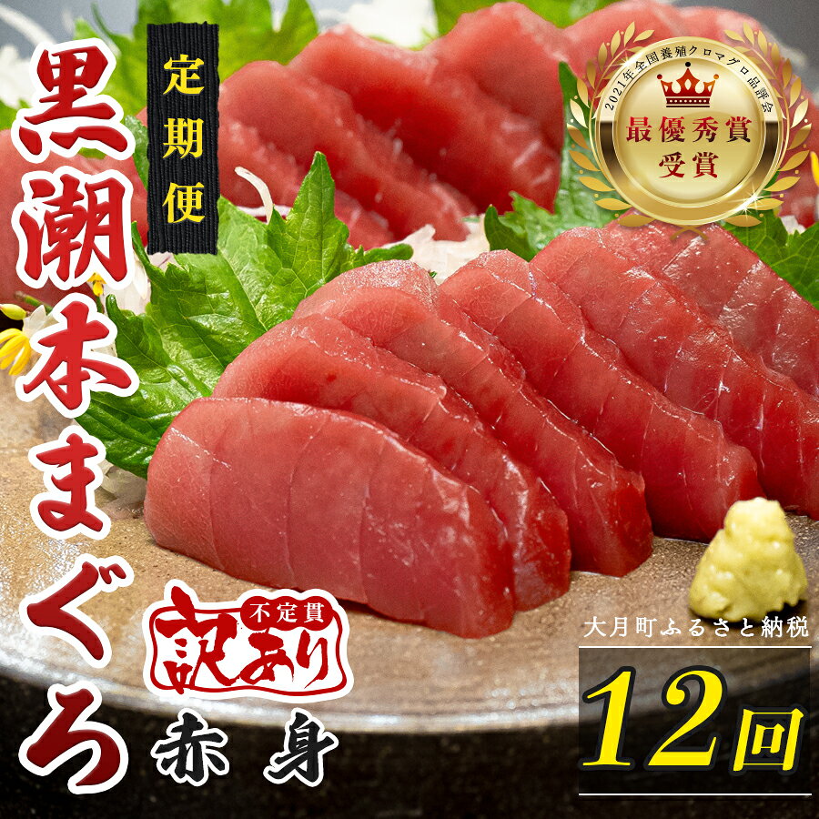 【ふるさと納税】 訳あり 不定貫 定期便 12回 国産 養殖本マグロ 赤身 毎回120g×12回 黒潮本まぐろ 最優秀賞受賞 12ヶ月 12か月 一年 柵 刺身用 本マグロ 本鮪 鮪 まぐろ お刺身 さしみ 海鮮丼 漬け丼 手巻き寿司 まぐろ丼 8万円