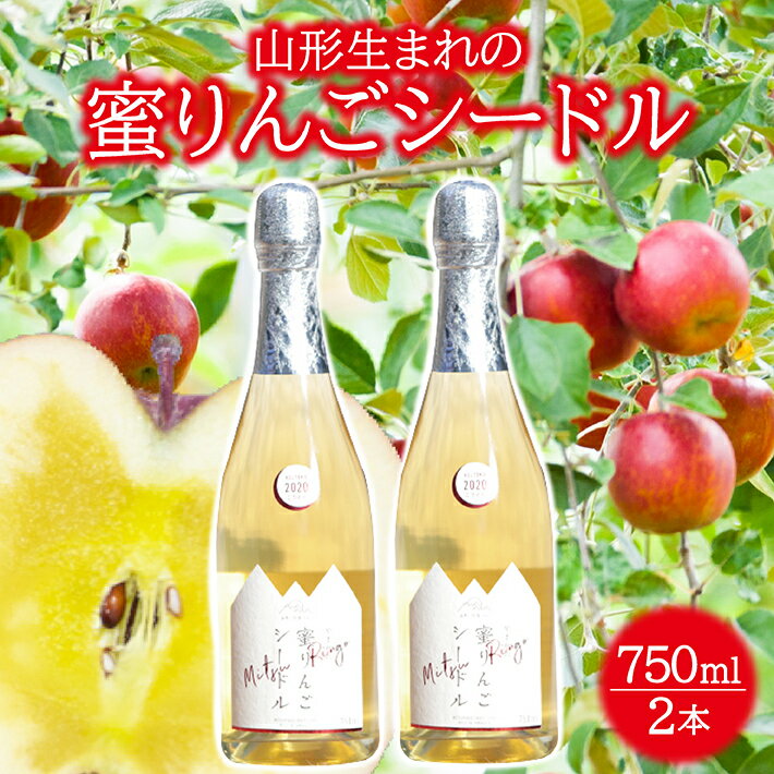 【ふるさと納税】蜜りんごシードル 750ml×2本 酒 りんご リンゴ シードル 果実酒 発泡果実酒 東北 山形県 酒田市 庄内 セット
