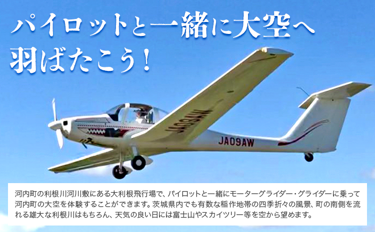 スカイスポーツ利用券 1回分 株式会社日本モーターグライダークラブ《90日以内に出荷予定(土日祝除く)》茨城県 河内町 スカイスポーツ パイロット 大利根飛行場 選べる体験内容 モーターグライダー 飛