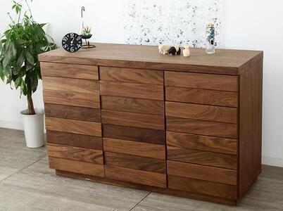 大川家具 クレーター 120cmリビングボード 台輪 天然木ウォールナット