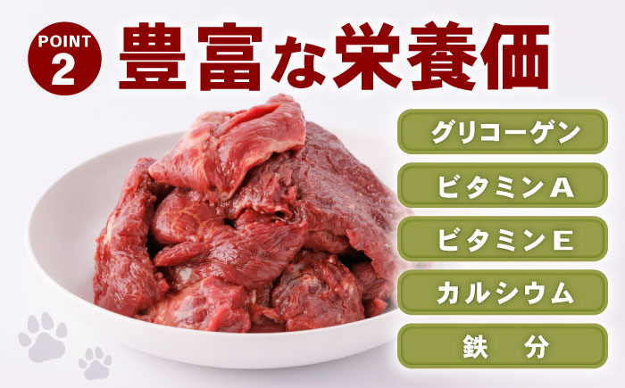 【全3回定期便】国内加工 ペット用 馬肉 切り落とし 1kg ペットフード 【五右衛門フーズ】 [YBZ060]