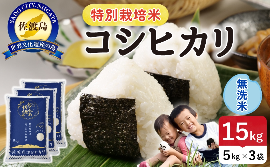 
                  令和8年産 佐渡島産コシヒカリ 無洗米15kg 特別栽培米 | 新潟県産コシヒカリ 新潟産コシヒカリ 佐渡産コシヒカリ コシヒカリ 特別栽培米 お米 米 無洗米 むせんまい おこめ コメ 15キロ にいがた さど 新潟県 佐渡市
                