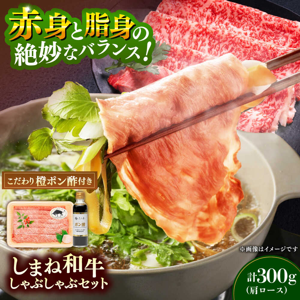 【ふるさと納税】【肉質日本一！】和牛 しまね和牛しゃぶしゃぶセット 牛肩ロース300g （お肉ソムリエ開発橙ポン酢付）国産牛 牛 和牛 黒毛和牛 ブランド牛 しゃぶしゃぶ すき焼き ギフト 人気 おすすめ 島根県雲南市/有限会社宮本食肉店　[AIDH003]