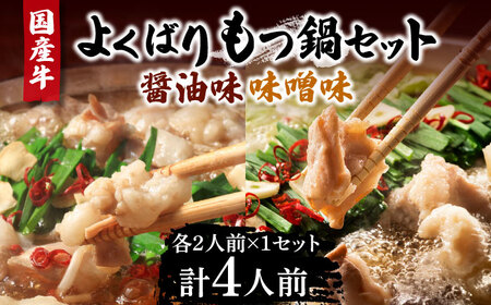 国産牛 もつ鍋 醤油味 2人前&みそ味 2人前 VCL035 もつ鍋