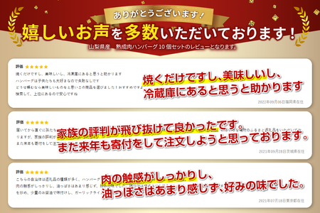 【 山梨県産 熟成肉ハンバーグ10個セット 】 ハンバーグ 冷凍ハンバーグ ジューシーなハンバーグ 美味しいハンバーグ ハンバーグ 熟成肉 10個 セット 牛肉 豚肉 合い挽き 国産 甲州ワインビーフ