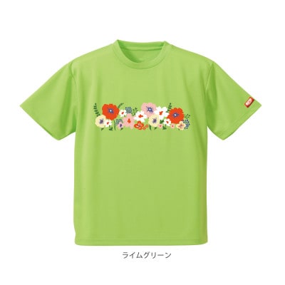 JTTA公認　卓球ユニフォーム【男女兼用(ドライ):XXLサイズ】フラワー2　ライムグリーン