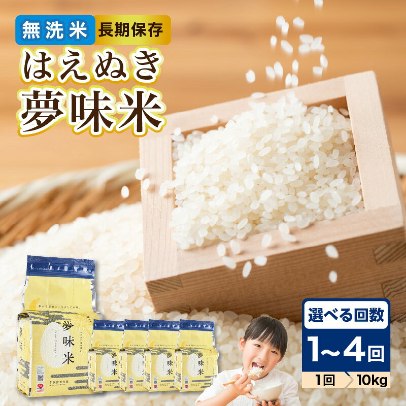 【ふるさと納税】 山形県産 無洗米 はえぬき 夢味米(冬眠密着包装) 10kg(2kg×5袋) 選べる単品・定期便(2・3・4ヶ月) 令和7年産 2025年産米 BG精米製法 米 ブランド米 お米 精米