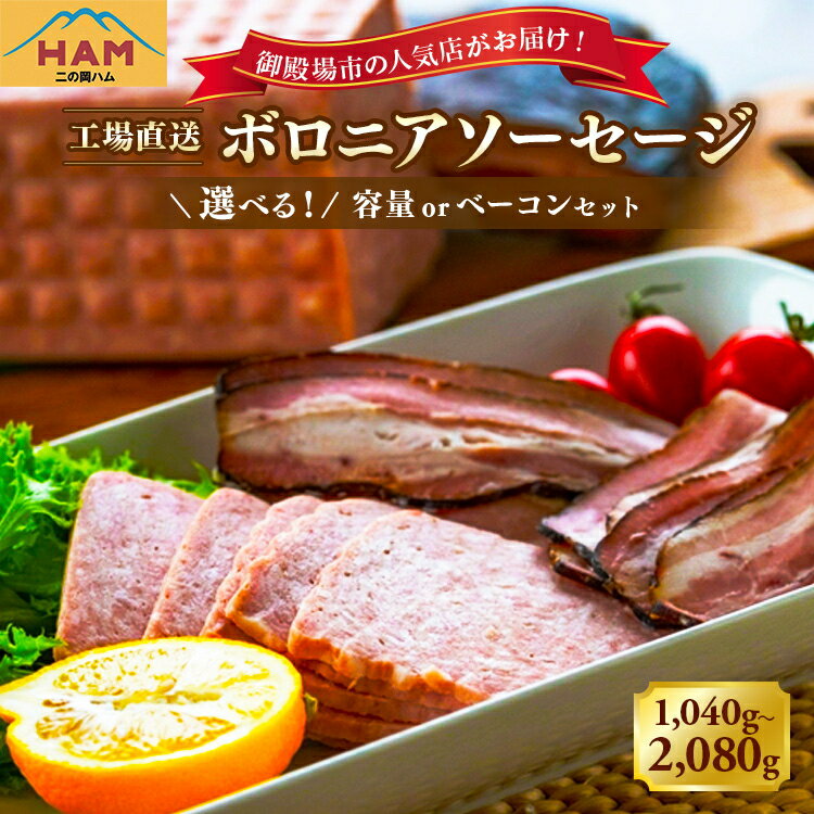 【ふるさと納税】選べるセット内容！二の岡ハム　ボロニアソーセージとベーコンブロックのセット・美味しい詰め合わせ・人気のハムセット｜ハム ソーセージ サラダ 惣菜 弁当 おすすめ 人気 アレンジ
