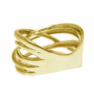 K18イエローゴールド 地金幅広リング【34199-2】