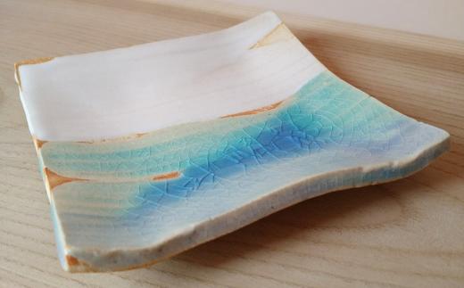 ＜限定 4枚＞Water Planet 水平線角皿 サイズS 【 器 角皿 畠山圭史 Hatakeyama 陶芸 陶器 送料無料 東松山 埼玉県 茶碗 日本の伝統工芸 手作り お茶道具 陶器 芸術品 