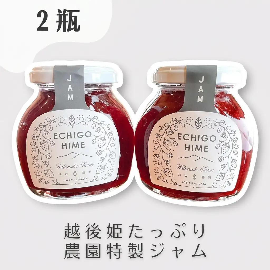 いちご 越後姫 ジャム 190g×2個 からだよろこぶ越後姫 イチゴ 苺 定植後化学農薬不使用 渡辺農園 上越市 新潟県