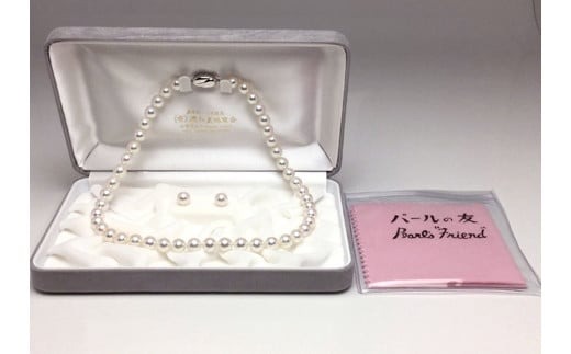 【大珠】 アコヤ真珠 8 ～ 8.5mm ネックレス ピアス セット Pt900 プラチナ 真珠 アクセサリー パール 母の日 入学式 卒業式 結婚式 冠婚葬祭 誕生石 フォーマル ジュエリー / 老