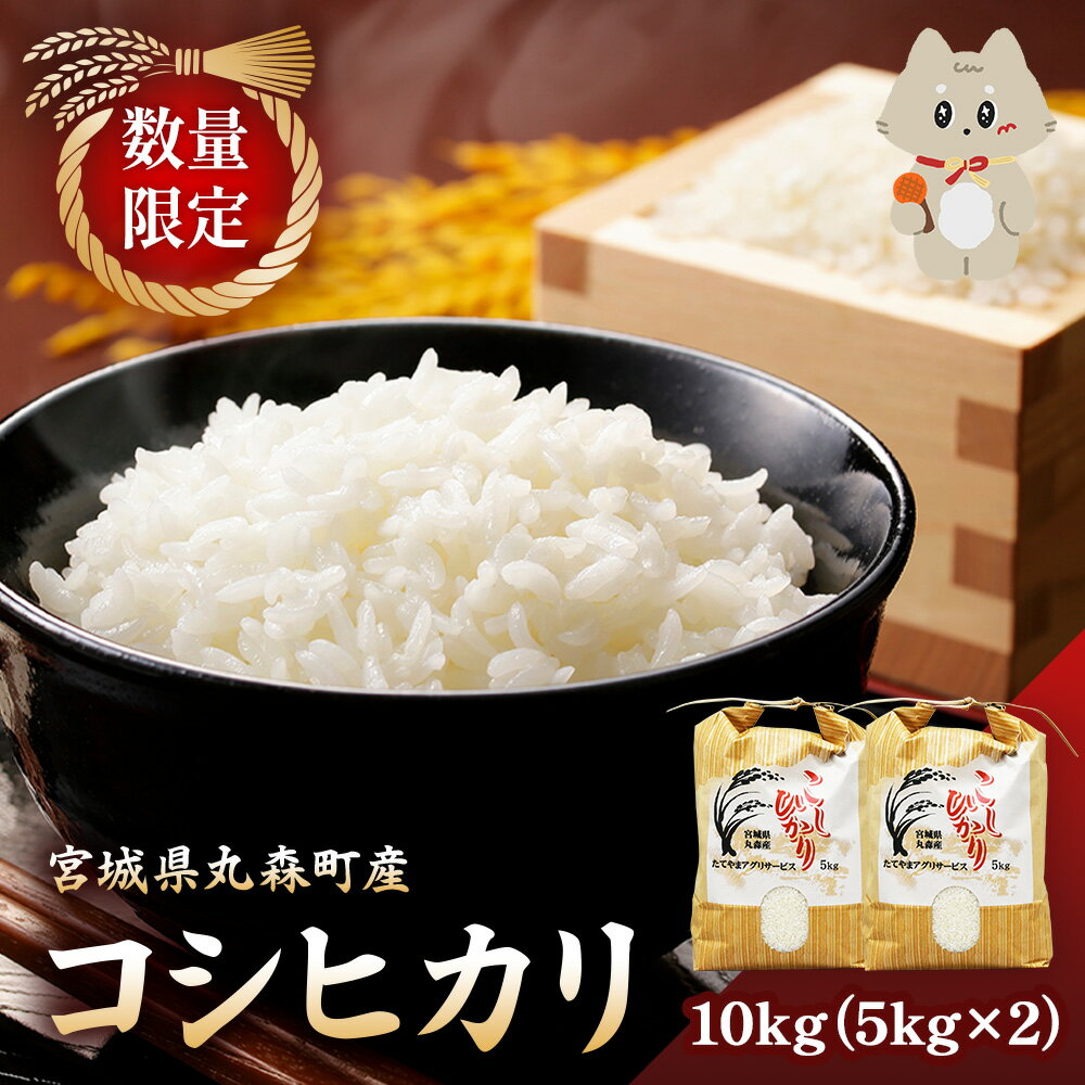 【ふるさと納税】＜数量限定＞宮城県丸森町産 コシヒカリ 10kg(5kg×2) | ふるさと納税 宮城県 丸森 米 精米 白米 10kg 5kg コシヒカリ こしひかり 数量限定 減農薬 お取り寄せ ワンストップ マイページ　たてやまアグリサービス 丸森町【1110101】