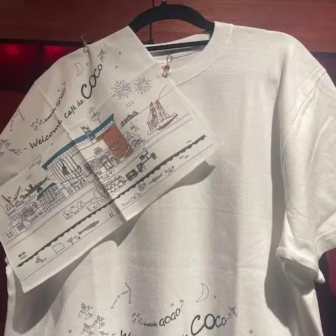 「COCO×大和のふるさと」のＴシャツ(Sサイズ)と手ぬぐいハンカチ ku213-001-s-r
