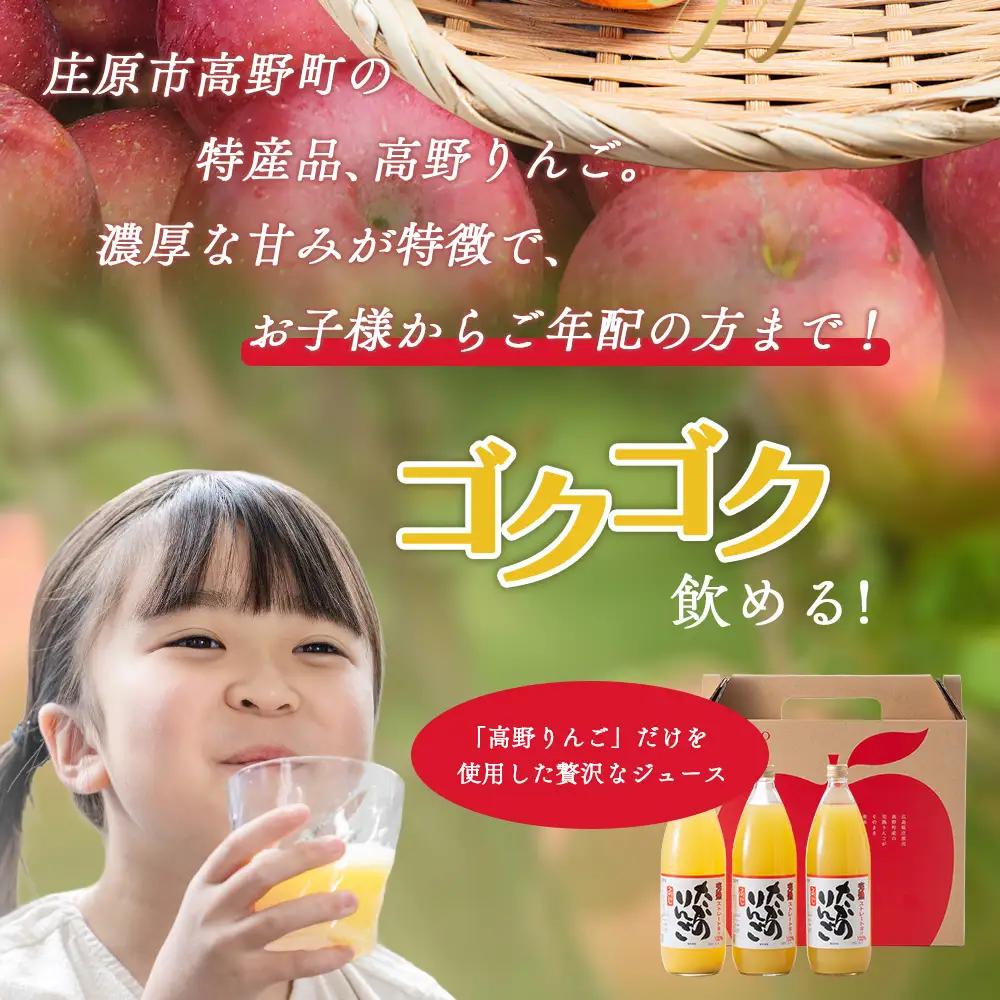 高野りんごジュース 3本 （1000ml×3本）合計3L | りんご リンゴ 林檎 100％りんごジュース 