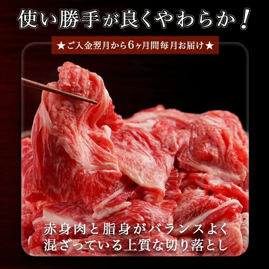 黒毛和牛！小間切り落とし6ヶ月定期便≪1.2kg×6回≫〔TAC6-4201〕_(都城市) 黒毛和牛 小間切り落とし 600g×2パック 6ヶ月間毎月お届け 定期便 牛肉 切り落とし 急速冷凍